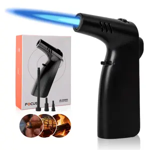 Windproof Butane Torch Lighter, Adjustable Flame, Safety Lock, Kitchen Torch for Home Chefs, Cooking, Grilling, Melting Cheese, Weed Burning, Funky Kitchen Supplies, Butane Fuel Not Included, Cool Gadgets for for Men Who Love Family and Quality Life