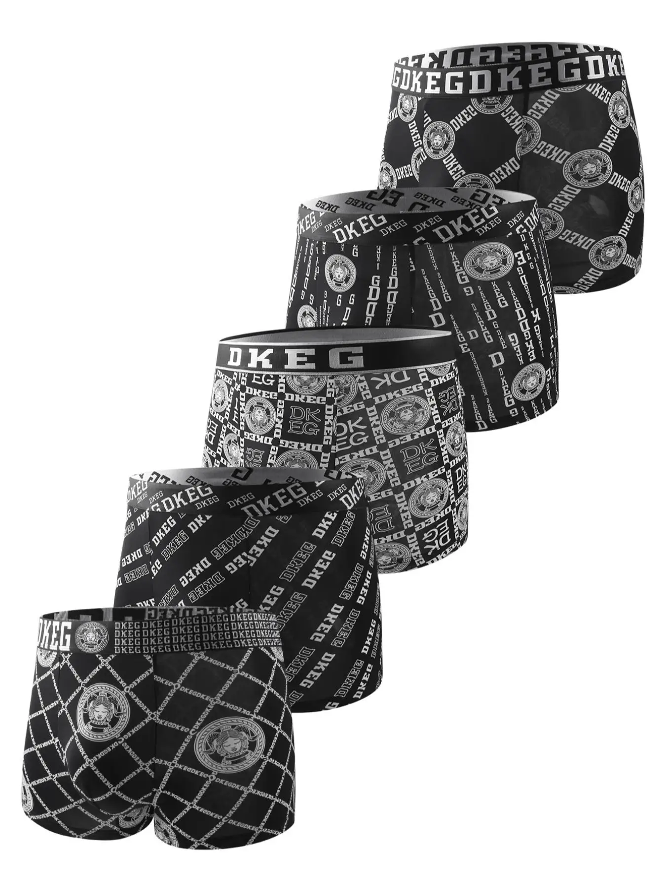 Men's All Over Print Letter Tape Boxer Brief, Fall Wear, Regular Fit Casual Breathable Comfortable Underwear, Mens Underwear, Underwear Menswear for M