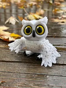 3d Printed Flexi Snowy Owl (3D Printed, Articulating, Decor)