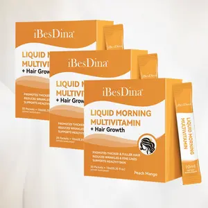 3 Boxes iBesDina Liquid Morning Multivitamin Hair Growth Vitamins | Biotin 10,000mcg, Saw Palmetto  | Naturally Regrow Stronger & Healthier Hair, Skin and Nails | Stops Hair Loss | 90 Days Supply