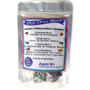 Easy to Bake Oven Mixes Children's Play Toy Oven Real 12 Super Pack Mega Refill Kit Cupcakes Cookies Frosting Sprinkles Ultimate Set Cooking Baking Supplies Net Wt 11.6 oz DIY Decor