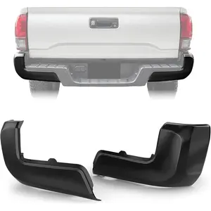 Rear Bumper End Cap Compatible With 2016-2023 Toyota Tacoma W/O Sensor Hole Replace for TO1105133, TO1104133; 52156-04010, 52155-04010 Corner Cover Driver and Passenger Side Black