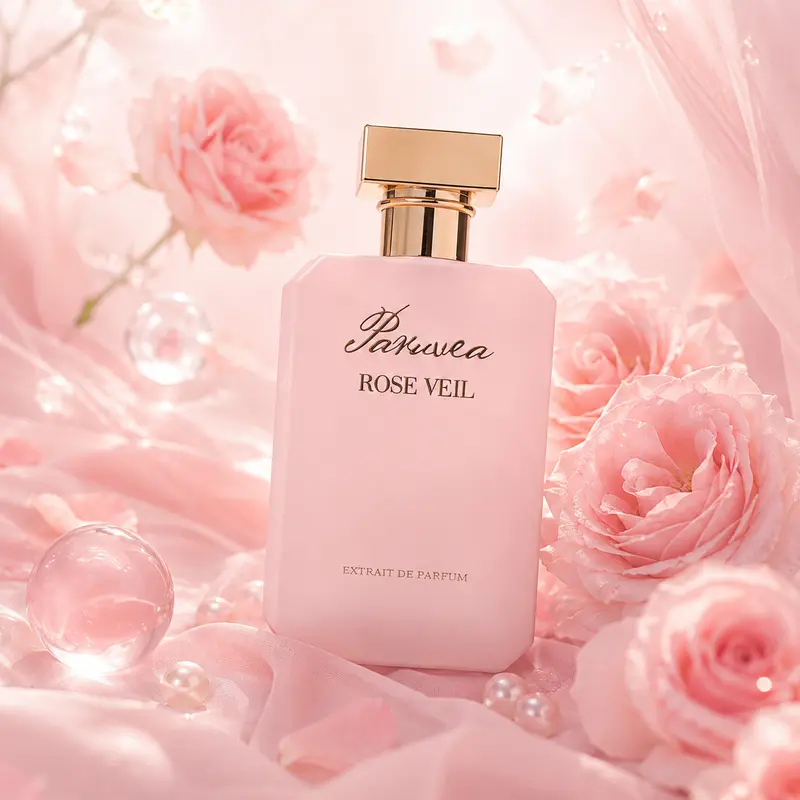 Paruvea Rose Veil Extrait De Parfum for Adults, 100ml(3.4 fl oz) - Rose Lychee Peony Aroma Scented Floral, Captivating Incense Long Lasting Perfumes, Elegant Vanilla Feminine Fragrance,#backtoschool