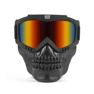 Skull-themed face mask - durable plastic drawstring closure, suitable for outdoor activities, themed parties, cosplay events, Halloween costumes and decorations.