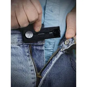2pcs Waistband Extender Buckle, Elastic Adjustable Pants Extension, Maternity Pants Stretch Button