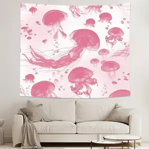 Jellyfish Pattern Tapestry, Wall Hanging for Living Room, Bedroom & Dorm Decor, Includes Free Accessories, Jellyfish Imagery, Polyester