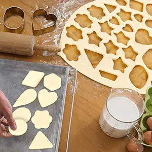 ZMJY Mini Cookie Cutter Set - 30 Stainless Steel Shapes: Star, Flower, Heart, Geometric - For Pastry Dough, Pie Crust & Fondant