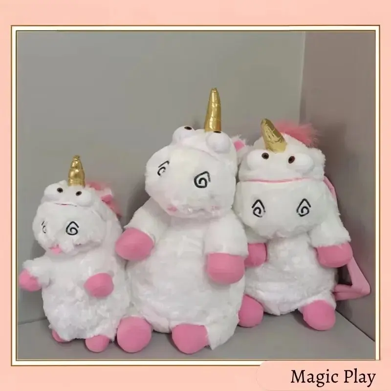 Cartoon Unicorn Horse Soft Cotton Stuffed Plush Backpack Fluffy Cartoon Movie Character Bedroom Fan Collectible Decor Ornament