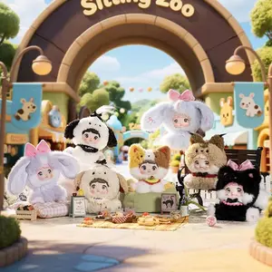 Nommi Sitting Zoo Series Cute Plush Doll Blind Box Pendant Keychain Bag Charm Cartoon Collectible Toy Surprise Gift Random 1 PC
