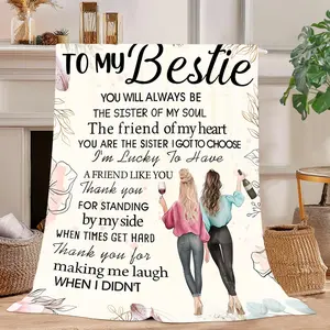 Bestie Gifts for - Best Friend Blanket Gift 60 x 50 Inch| Long Distance Gift Thinking of You Gifts| Perfect for Mother's Day, Birthday & Far Away Besties
