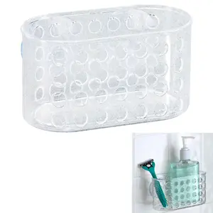 Small Shower Jar/Shower Basket/Bath Box Soap Holder With Suction Cup 1 Soap Pan Basket Suction Glitter Wall Mounts Bathroom Sponge Tray Shower Box