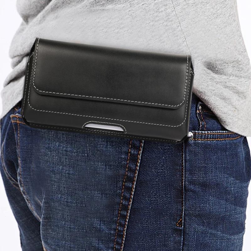 Cell Phone Genuine Leather Holster Magnet Pouch Belt Clip Man Waist Bag Carrying Perfect For Outdoor Daily Use