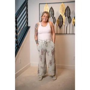 Soft Meadow Ash Floral Waffle Pants – Easel