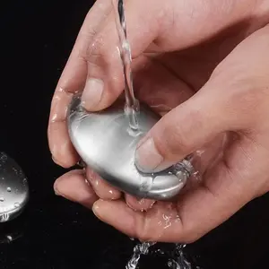 Stainless Steel Odor Removal Stick, Oval Shape Kitchen Hand Soap, Handy and Effective Essential Tool for Chefs, Eliminate Garlic & Onion Aroma, Durable Material, Resistant to Rust, Solid Form, Odor Neutralization