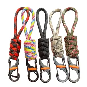 5-pack 10cm paracord anti-theft anti-loss figure-8 keychain with lock, figure-8 lock buckle, portable outdoor hanging cord strap buckle