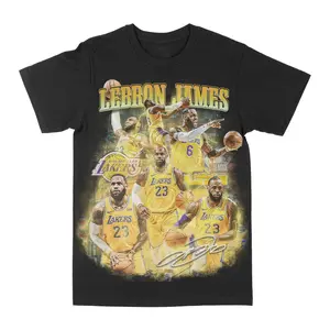 Lebron James Graphic Tee, Y2K Rap Streetwear T-Shirt, Unisex Crew Neck, Vintage Hip-Hop Graphic, Sports Style, Casual Cotton Fit