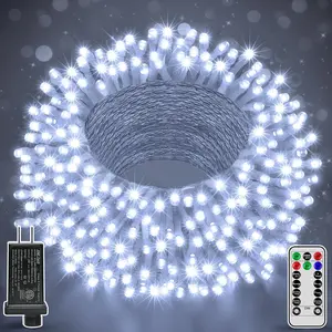 196FT 600LED Christmas Lights Outdoor , White String Light with Remote, 8 Modes Christmas Tree Lights Plug in Twinkle Fairy Light for Classroom Holiday Xmas Party Decor