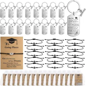 48 Pcs 2026 Graduation Gifts Bulk Set with Bracelets, Keychains and Quote Cards, Class of 2026 Inspirational Gifts for Students, Senior Night and Graduation Party Favors