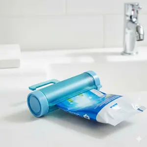 No-Mess Toothpaste Squeezer Roller, Wall-Mounted Tube Wringer for Bathroom, 360-Degree Squeezing, Reusable Toothpaste Saver, Anti-Waste Dispenser Organizer for Tubes