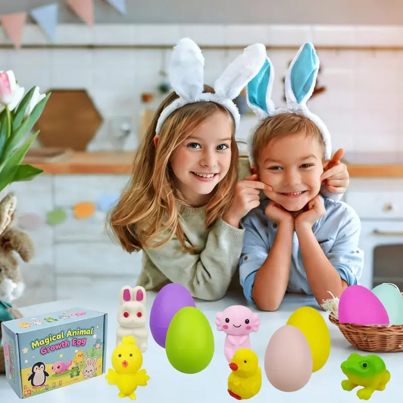 6-Pack Growing Surprise Capsule Toys with Surprise Inside - Animal, Dinosaur, Unicorn Themes, Curiosity-Sparking Learning Toys for Kids Ages 3+, Easter Basket Stuffers, 600% Growth Rate Gifts