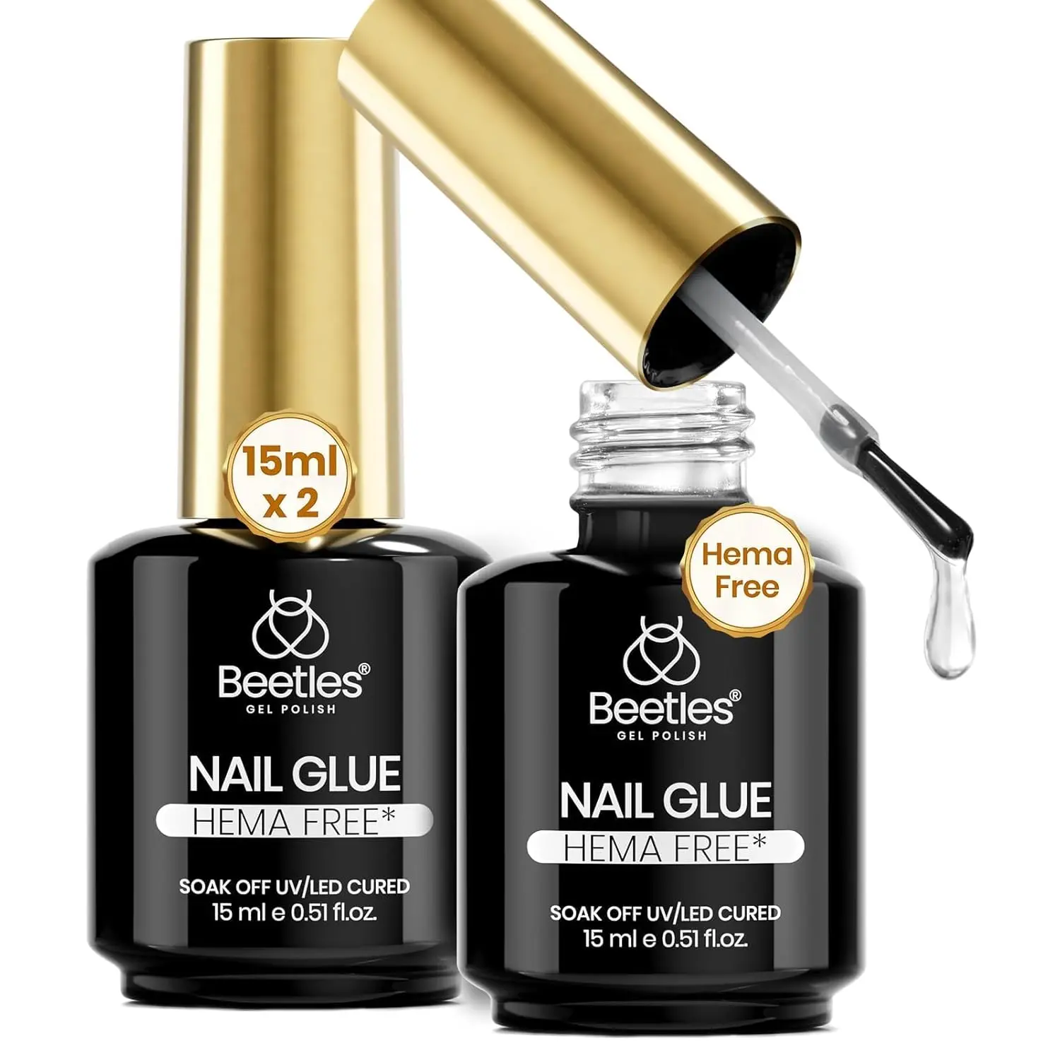 2PCS 15ml HEMA-Free Nail Glue