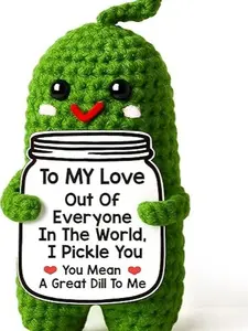Valentines Day Gifts for Him Her Boyfriend Girlfriend Valentines Gifts for Wife Husband I Love You Birthday Gift To My Love Wedding Anniversary Romantic Gift for Couples Handmade Crochet Pickle