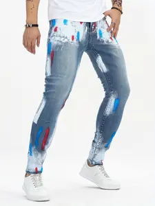 Men's Ripped Jeans,Slim Fit Distressed Straight Leg Fashion Denim Pants