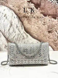Luxurious Silver Color Rhinestone Handbag, Elegant Evening Bag for Women, Versatile Crossbody Bag, Perfect for Parties/weddings/bridal Shows, Fashionable Bag