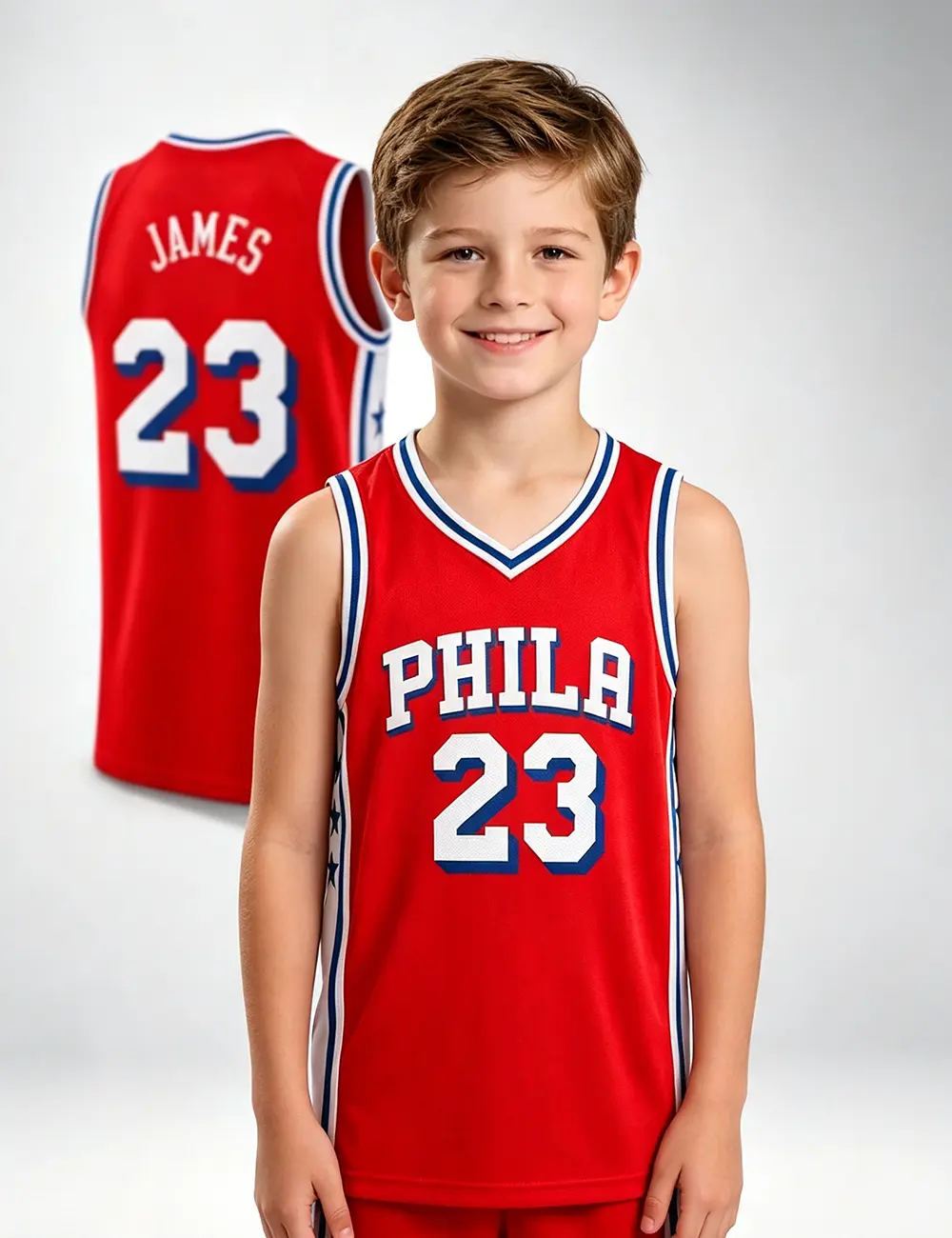 Unisex Light‑Weight Basketball Sports Jersey, Boys Athletic Sleeveless V‑Neck Tank Top Youth Retro Fan Wear for Training & Themed Events