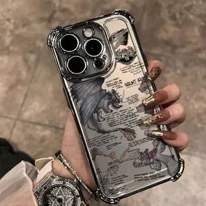 Lovely Toothless Fury Dragon Plating Case For iPhone 17 16 15 14 13 12 11 Pro Max Plus