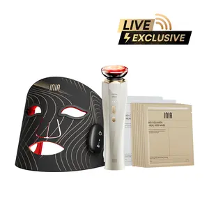 INIA GLOW Wireless LED Mask, Perfect Gift Season Pick,  Live Stream Only BUY 1 GET 10 with FLARE and 8pcs Collagen Real Deep Mask