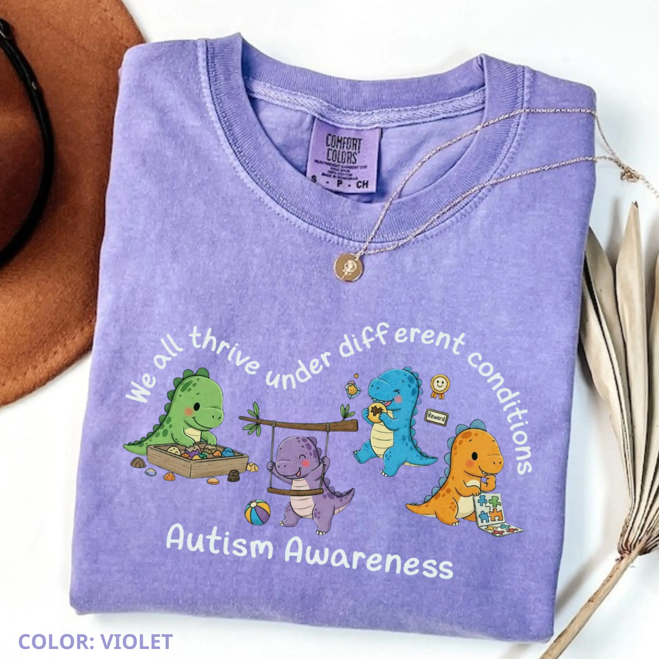 Comfort Colors Autistic shirt, Dinosaur Inclusion shirts, Autism awareness shirt, mental health tee, sped teacher gifts, Autism tshirt