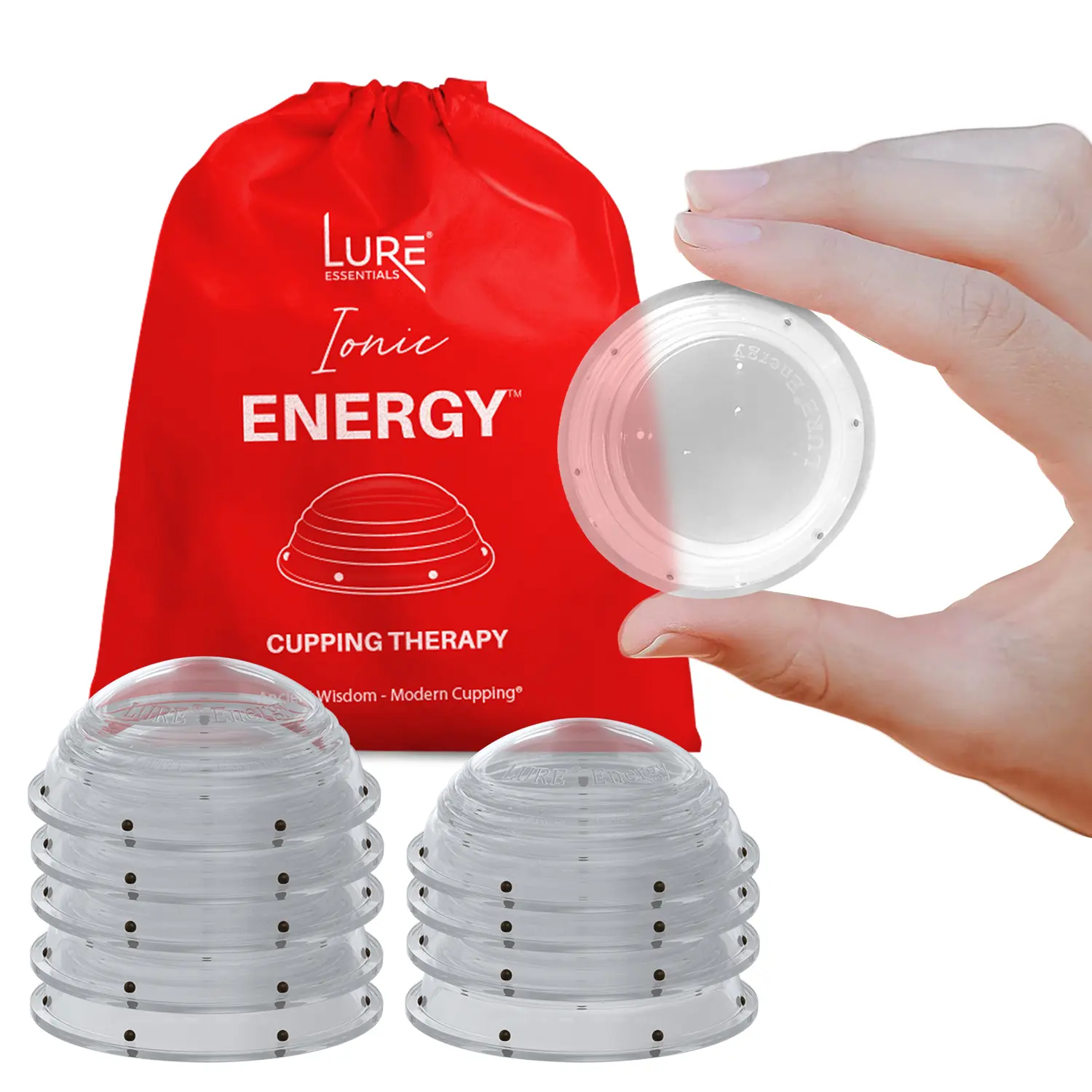 ENERGY Cupping Therapy Set - Myofascial Release for Muscles, Joints, Knees, Arms, Feet (10 cups)