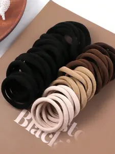 100 Pcs Random Color Hair Ties, Elastic Hair Accessory, High Elasticity Seamless Rubber Bands, Durable Casual Style for All Seasons