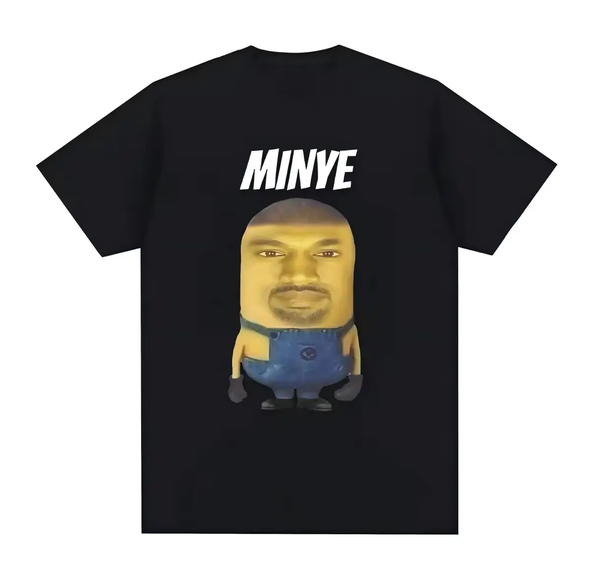 Minye Funny Meme Minion Face Graphic Cotton Short Sleeve T-Shirt Unisex Viral Humor Tee Casual Streetwear Gift For Men Women Daily Party Outfit