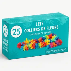 Rainbow Flower Leis Box Set - 25 Pack