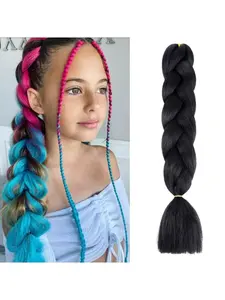 Dirty Dreads Ponytail Wig African Big Braid Gradient Color Single Color High-Temperature Fiber Long Hair Extensions Braiding Twisted