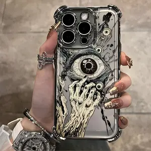 Evil Eye Phone Case for iPhone 17 17Air 17Promax 16 16Pro 15 15Pro 14 14Plus 13 13ProMax 12 11 PRO MAX PLUS,AIR and X XS MAX Shockproof Transparent Soft Back Cover Personalized Anime Pattern TPU Protector
