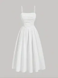 Women's Plain Cami Dress, Elegant   Dress for Party Holiday Wedding Guest, Ladies Clothes for All Seasons