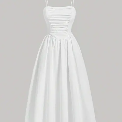 Women's Plain Cami Spaghetti Strap Sleeveless Dress, Elegant Chic Formal Dress for Party Holiday Wedding Guest, Ladies Clothes for All Seasons Summer Wedding Guest Dresses