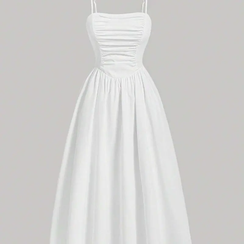 Women's Plain Cami Spaghetti Strap Sleeveless Dress, Elegant Chic Formal Dress for Party Holiday Wedding Guest, Ladies Clothes for All Seasons Summer Wedding Guest Dresses