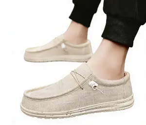 2026 New Style Plus Size European & American Fashion Casual Shoes for Men, Slip-on Loafers, Boat Canvas Shoes, Lazy Shoes, Ultra-Light Men's Shoes