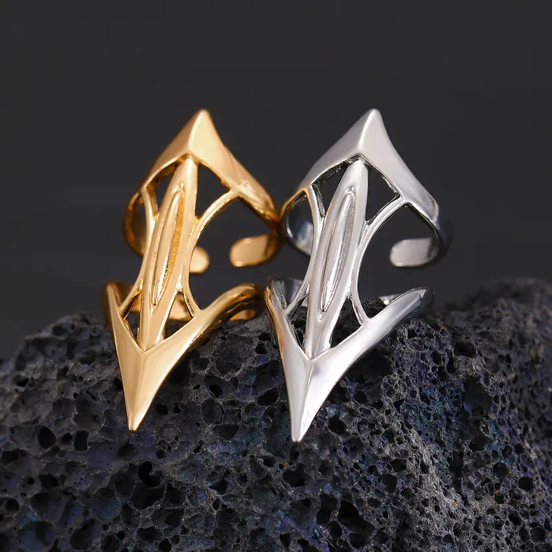 Unisex High-Quality Handmade Metal Adjustable Open Joint Finger Ring with Holy Emblem - Fashion Everyday Jewelry for Adults, Rings for Women