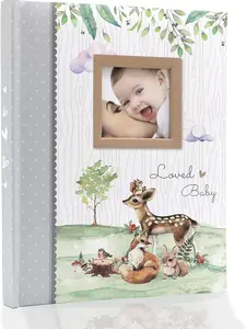 First 5 Years Baby Memory Book - 76 Colourful Illustrated Keepsake Journal Pages Record Book Album for Newborn Baby Boy or Girl, Woodland Animals Design
