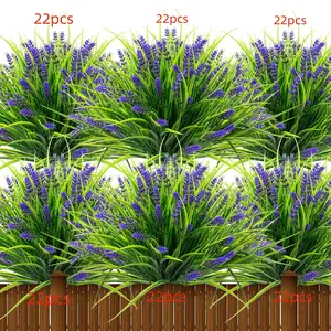Artificial Lavender Plant, 12/22pcs Artificial Potted Plant, Faux Plant for Home Garden Decoration