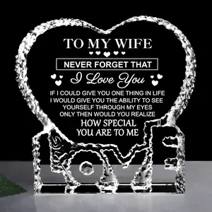 Mothers Day Birthday Gifts for Wife, I Love You for Her Crystal Keepsake Wife Gifts from Husband Anniversary Birthday Presents for Her Women