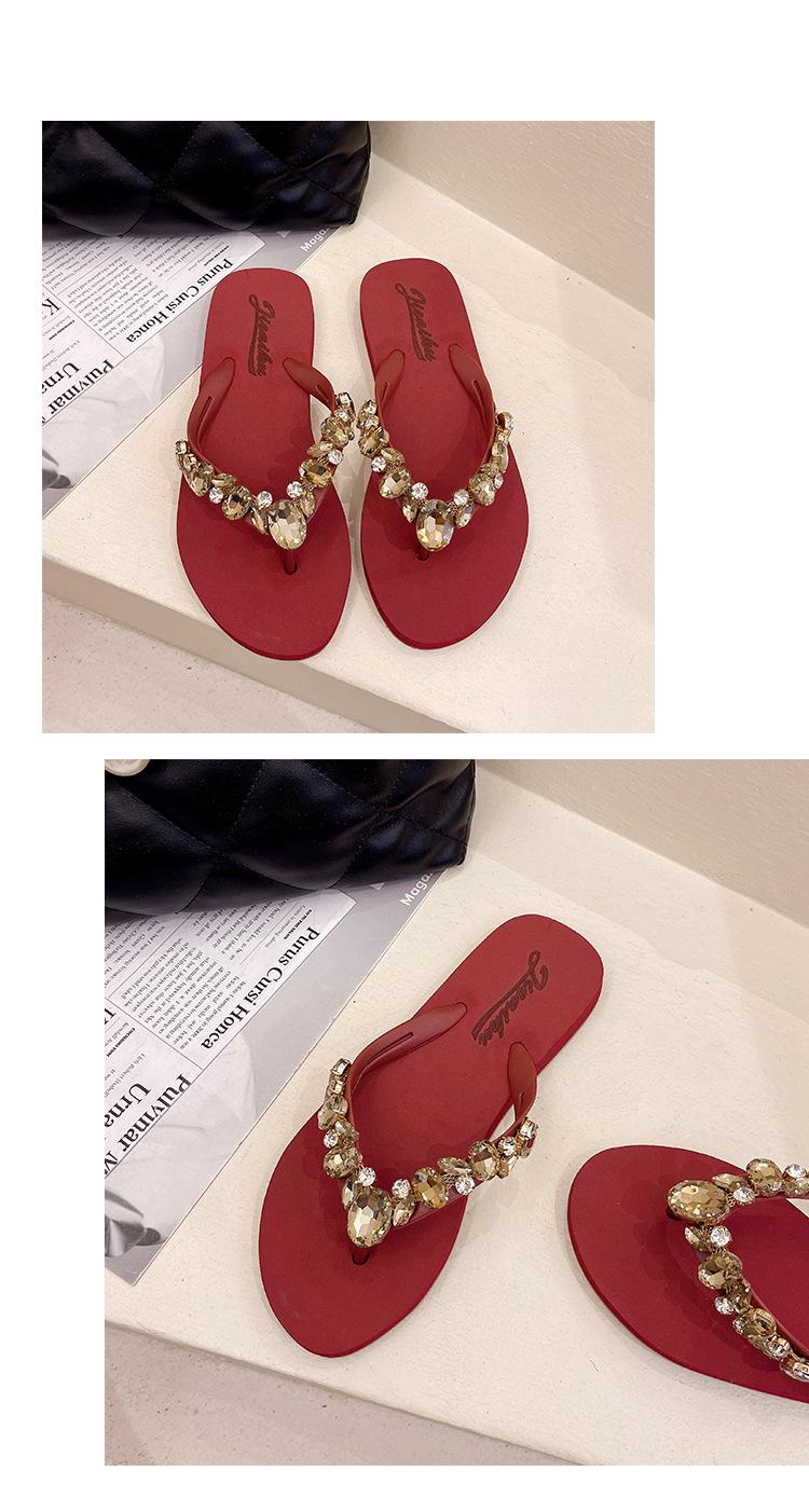 Women's Luxury-Inspired Rhinestone Flip Flops - 8 Trendy Shades for Women, Ideal for Beach & Poolside Style