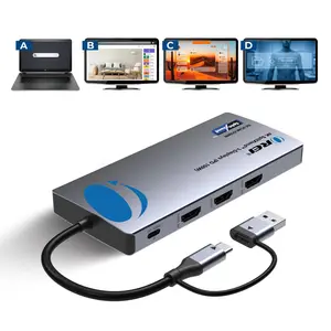 SplitXtend USB C Docking Station Triple  with 3xHDMI Ports, Thunderbolt 4 Dock, HDMI DisplayPort Hub, Dual  HDMI Adapter Extend, USB C Splitter, 100W PD, SD Card Reader, 4K Output