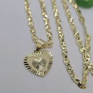 Valentine's Day Heart Fashion Necklace Gold-Plated 18-Inch & 24-Inch with Heart Pendant and Decorative Design jewelry women