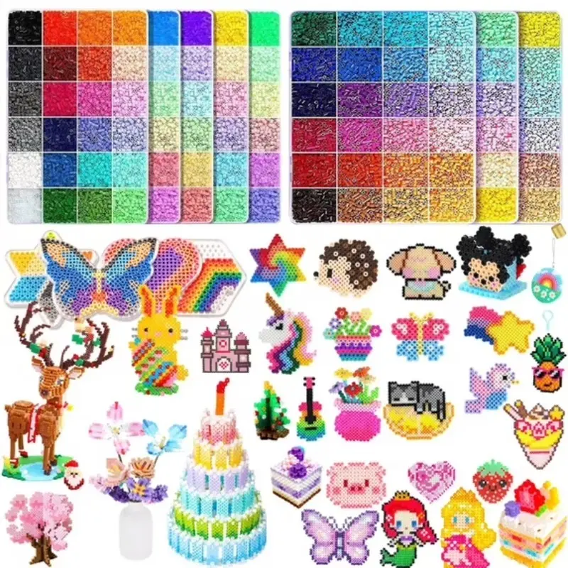 DIY Fuse Beads Craft Kit - Creative, Durable & Smooth Fusing, Heat-Resistant Materials, Perler Beads Ideas, Family Bonding School Art Supplies, Kids Party Bag Gifts, Handmade